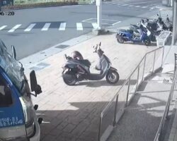 Motorcyclist struck by vehicle at high speed