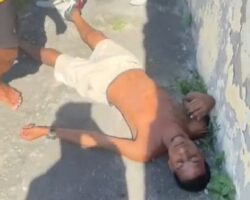 Robber beaten unconscious