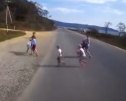 Russian family hit by truck while road crossing