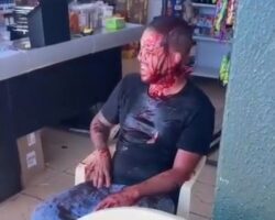 Store employee attacked with machete during robbery