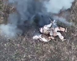 15 Russian soldiers destroyed by drones in open field