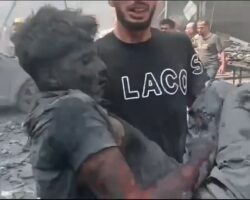 Aftermath of bombing of Gaza in October, 2023