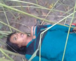Discovery of dead body of young woman in field