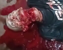 Found with deeply slit throat
