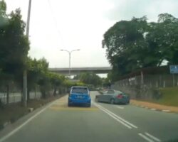 Head-on collision of motorcyclist with car captured on dashcam