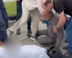 Husband and son crying for woman who was hit by car