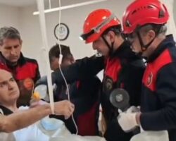 Medical treatment of patient after rebar pierced his arm
