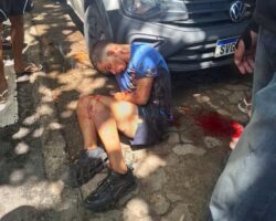 Robber shot and injured by observant police officer