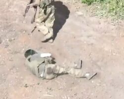 Russian soldier ends suffering of his fellow soldier