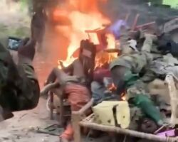 South African soldiers burn bodies of ISIS terrorists