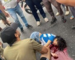 Teenage girl hit and run over by pickup truck