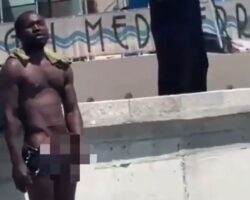 African migrant beaten for exposing himself in public on beach