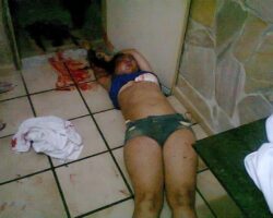 Beaten to death with wooden stick by her (ex-)boyfriend