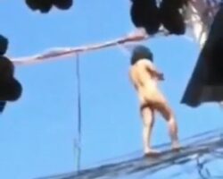 Chinese woman killed by high voltage after climbing power pole naked