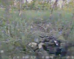 Close-up view of Russian soldier killed by drone
