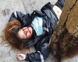 Criminal couple rammed by car while fleeing on motorcycle