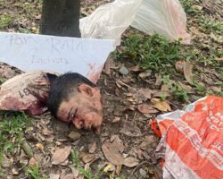 Discovery of severed human head