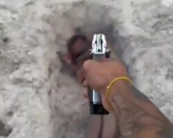 Executed inside shallow grave