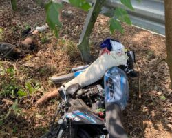 Leg torn off in motorcycle accident