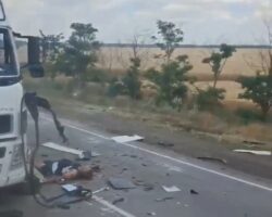 Russian truck driver eliminated by Ukrainian drone