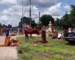 11-year-old driver rammed pickup truck into group of buddhist monks