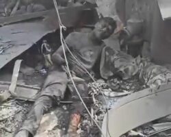 Aftermath of Israeli strike on Al-Ahli Baptist Hospital in Gaza