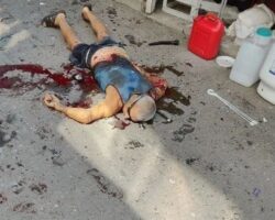 Aftermath of drone strike on city of Tokmak