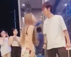 Chinese woman brutally beaten for spitting on him