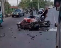 Driver dies in head-on collision with bus