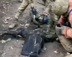 Eliminated Russian serviceman on battlefield