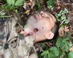 Fallen Russian soldier on battlefield