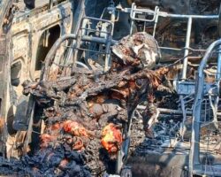 Man burned alive inside his car