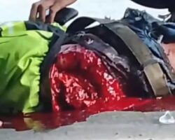 Motorcyclist fatally crushed by tanker truck