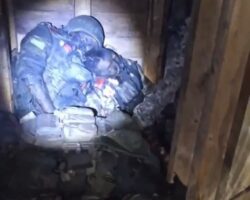 Trench filled with bodies of fallen Russian soldiers