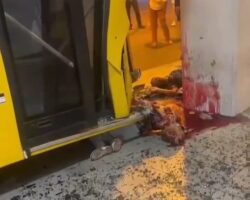 Two women fatally crushed between bus and pillar