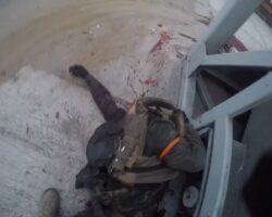 Ukrainian soldier’s helmet camera shows clearing of enemy positions