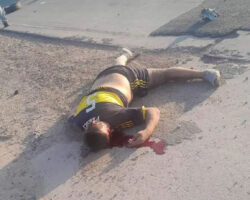 Bandit struck by car while attempting to rob motorcycle