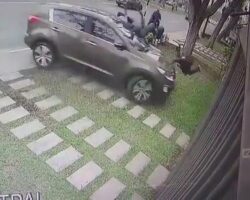 Car plows into three men on sidewalk