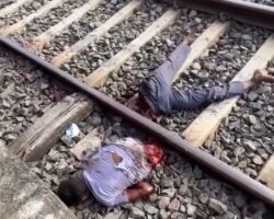 Man split in half by train in India