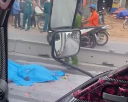 Motorcyclist crushed by truck after collision with another motorcycle