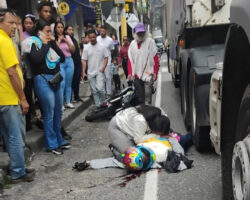 Motorcyclist dies under truck in tragic road accident