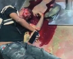 Murder in front of school building