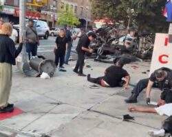 Pedestrian hit in wild NYC crash
