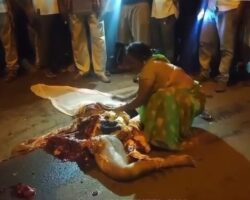 Person crushed in road accident