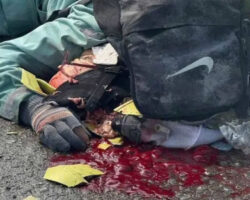 Concrete mixer truck crushed his head