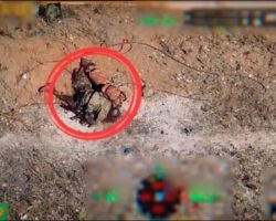 Dead Russian soldiers seen along front-line road