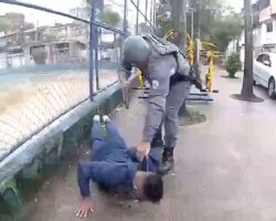 Female officer shoots man fighting her colleague