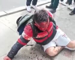 Locals caught and brutally beat up robber
