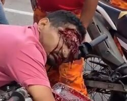 Man crashes quad bike into pole during test ride