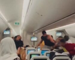 Mid-air fight breaks out over seat dispute